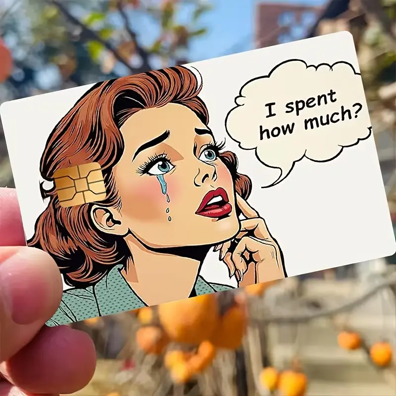 Overspending Crying Woman Credit Card Skin