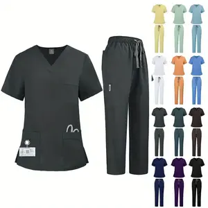 Unisex Oversized Quick-Dry Stretch Scrub Sets, Ideal for Healthcare Workers, 2 Pieces: Top & Bottom