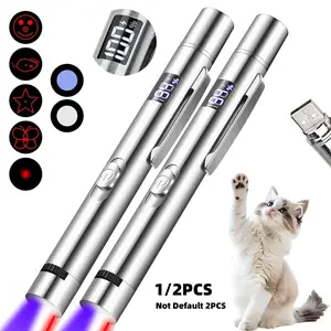 USB Rechargeable Pet Laser Toy, Digital Display, 5 Adjustable Modes, Light for Cat Flea Check, Laser for Cats, Light Flashlight