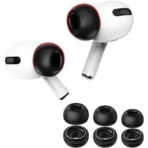 Premium Memory Foam Tips for AirPods Pro. No Silicone Eartips Pain. Anti-Slip Eartips. Fit in The Charging Case, 3 Pairs (S/M/L, Black) Accessories Noise