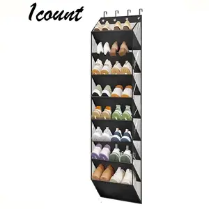 Transparent Door Shoe Box Storage Bag, Deep Pocket Design, Large Capacity, Wall-Mounted Hook, Fits Up to 20 Pairs