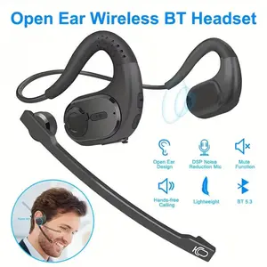 Wireless Headset With Removable Microphone, Noise Cancelling Wireless Headset For Phone Laptop Computer PC, Open Ear Headphones For Office Meeting Running Cycling Driving Working, Audio, Open Ear Earphones