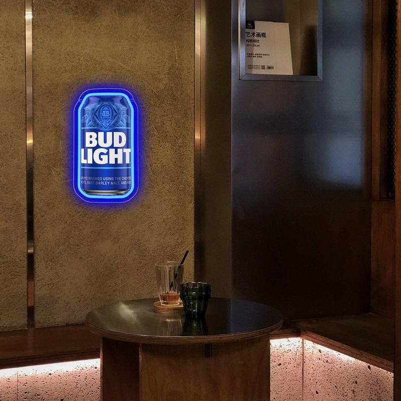 Bud Light Beer Neon Sign for Wall Decor Dimmable Beer Neon Signs Bar Led Sign Neon Sign for Man Cave Light Up Sign for Bedroom Home Bar Shop Pub Bistro Party Hotel Game Room Decor Gifts