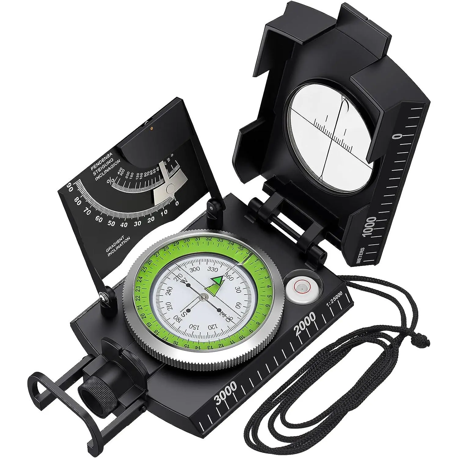 Proster Professional Compass - IP65 Hiking Compass with Sighting Clinometer - Metal Camping Compass Waterproof with Carry Bag Survival Gear