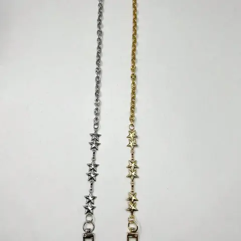 Fashion Star Chain Extension Strap for Vintage Bags, European Style Retro Bag Accessory, Stylish Five-Pointed Star Design, Elegant Chain Strap, Bag Chains, Handbag Accessory, Bag Extender Chain, Purse Accessory, Accessories for Bags