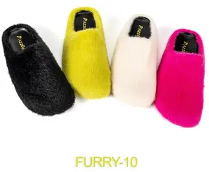 Mindful Faux Fur Mule - Women's Pink Slip-On Furry Mules Footwear Slide for Indoor & Outdoor Activities Lightweight Durable Vegan-Friendly Comfortable Cushioned Insole - Girl