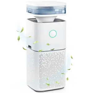 Kissair 2-in-1 Air Purifier & Humidifier - 3-Stage Filtration (Pre, H13 HEPA 99.97% PM2.5, Activated Carbon), 4 Fan/Humid Modes, Auto Off! Ultrasonic (250ml/h), Negative Ions, Air Quality LEDs, Filter/Water Alerts, <35dB Sleep, 1-8h Timer. Ideal for Home