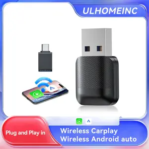 ULHOMEINC Upgrade 2-in-1 Wireless Carplay Adapter Convert Wired CarPlay to Wireless CarPlay & Wired Android Auto to Wireless Android Auto M10