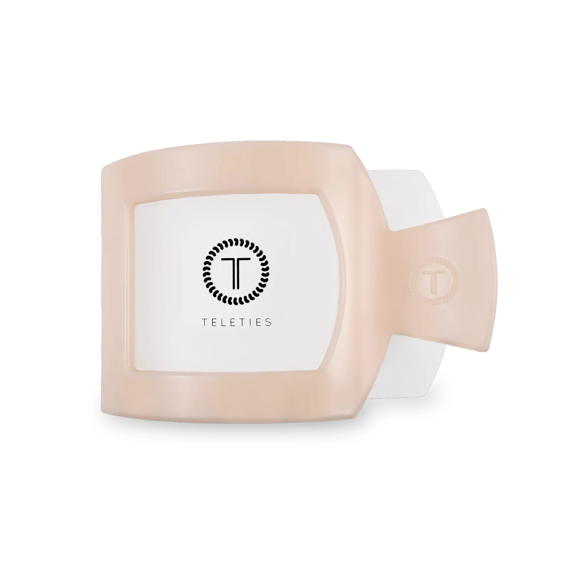 TELETIES - Almond Beige - Medium - Flat Square Hair Claw Clip - Strong Grip - Nearly Unbreakable