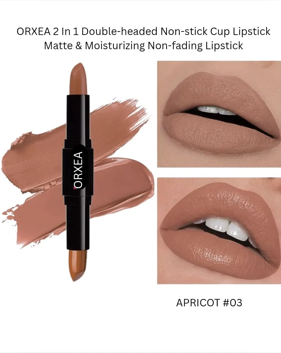 ORXEA Double Headed Lipstick Color Apricot #03