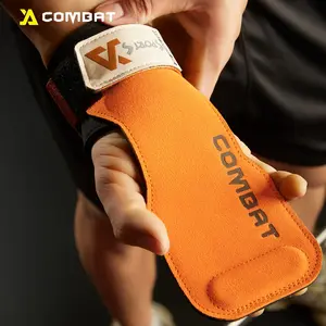 1 Pair Thick Leather Weightlifting Straps, Professional Anti-Slip Deadlift Wrist Guards, Strength Training Lifting Accessories