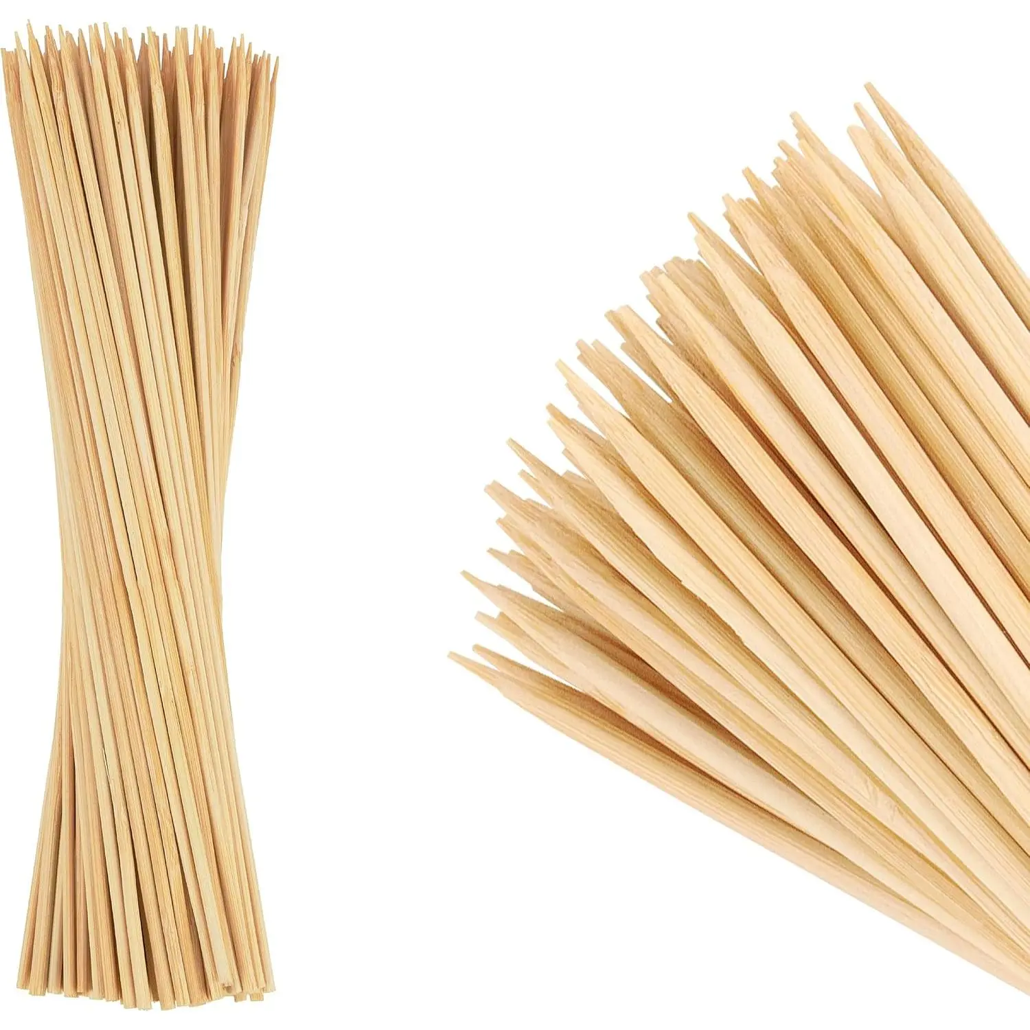 Skewers 16 Inch 100 pack Smores Sticks - 5mm Thick Wooden Skewers for Appetizers-   Sticks for Crafts - Shish Kabob Skewers for Grilling Kebab BBQ, Marshmallow Roasting Sticks