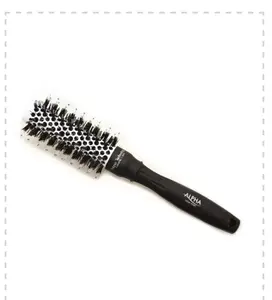 Alpha New York Ceramic Round Hair Brush, Nano Ionic Technology, Boar Bristles, Lightweight Design for Versatile Styling, White Extra Small