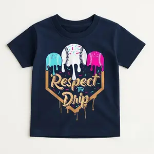Youth and Adult Respect The Drip T-Shirt, Baseball Ice Cream Drip Shirt, Gift for Baseball Lovers, Youth Ice Cream Baseball, Ice Cream Drip Tee, Unisex Gamer Ice Cream, Graphic Tee, Gift for Boys Girls, Youth Clothing