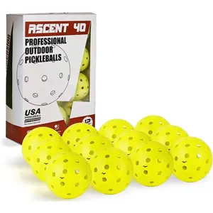 Outdoor Pickleball Balls USAPA Approved | 4 Pack, 12 Pack | 40 Holes Competition Pickle Balls for Tournament Play | Crack Resistant Pickleball for Beginner Intermediate Pro Player