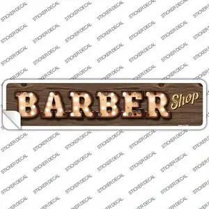 Barber Shop Bulb Lettering Novelty Narrow Sticker Decal