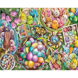White Mountain Eggs Easter Puzzles 1000 Pieces Jigsaw Food Puzzle for Adults & Family 24"x30"