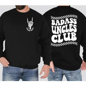 Funny Uncle Tshirt, 2 Sided Badass Uncles Club Shirt, Unisex Crewneck Pullover Tee, Men's Graphic Sweatshirt, Classic Streetwear, Uncle Hoodie, Christmas Fathers Day Gift
