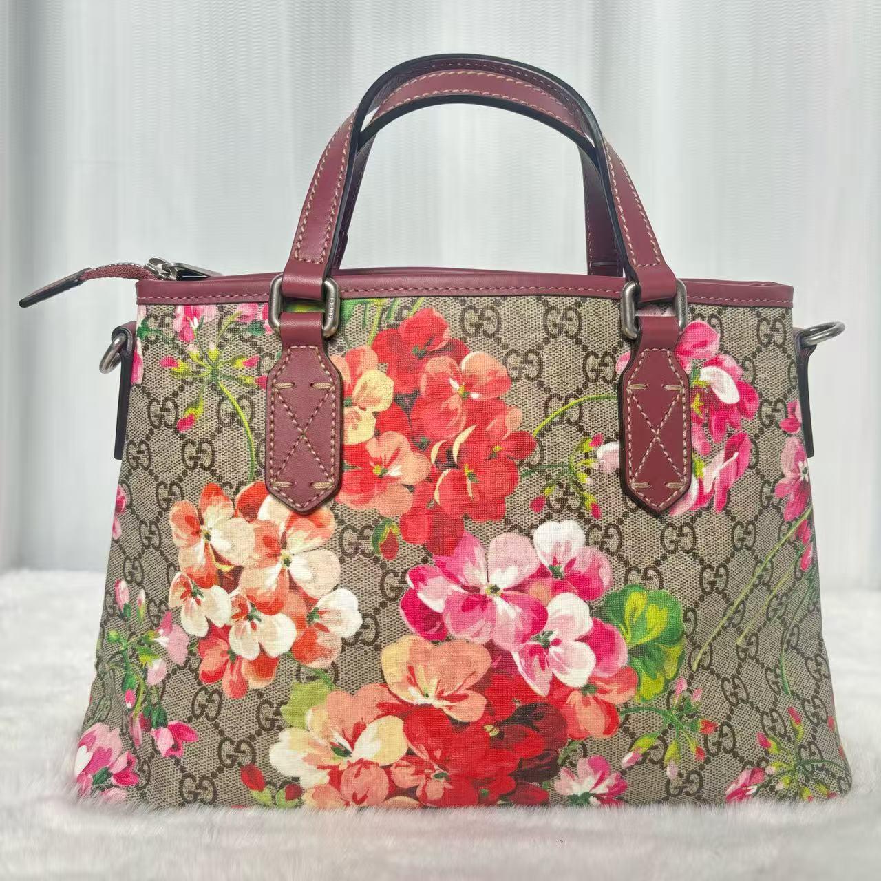 Pre-owned GUCCI Floral Print Canvas Tote Bag|20564935