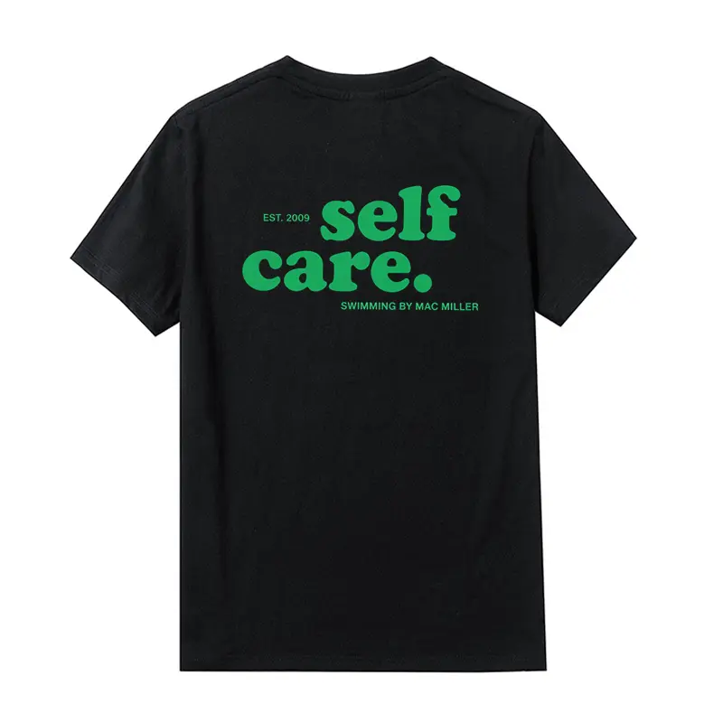 Self Care Vintage Graphic T-Shirt, Retro Groovy Text Tee, Unisex Casual Streetwear Short Sleeve Top, Aesthetic Music Lover Crewneck Shirt