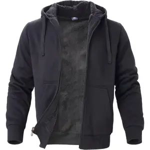 Flannel Hoodies for Men Sherpa Lined Heavy Fleece Plaid Jacket Mens Coats Plus Size Big TallGift