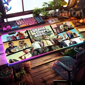 Game Grand Theft Auto GTA Mouse Pad Mousepad HD Printing Computer Gamers Locking Edge Non-slip RGB Mouse Pad XXL90x40cm Keyboard PC Desk Pad