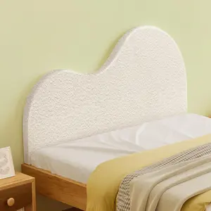 Cloud Headboard Pillow with No-Gap Design, Soft Teddy Fabric Bed Headboard Cushion, Comfortable Back Support for Reading & Bedroom Decoration