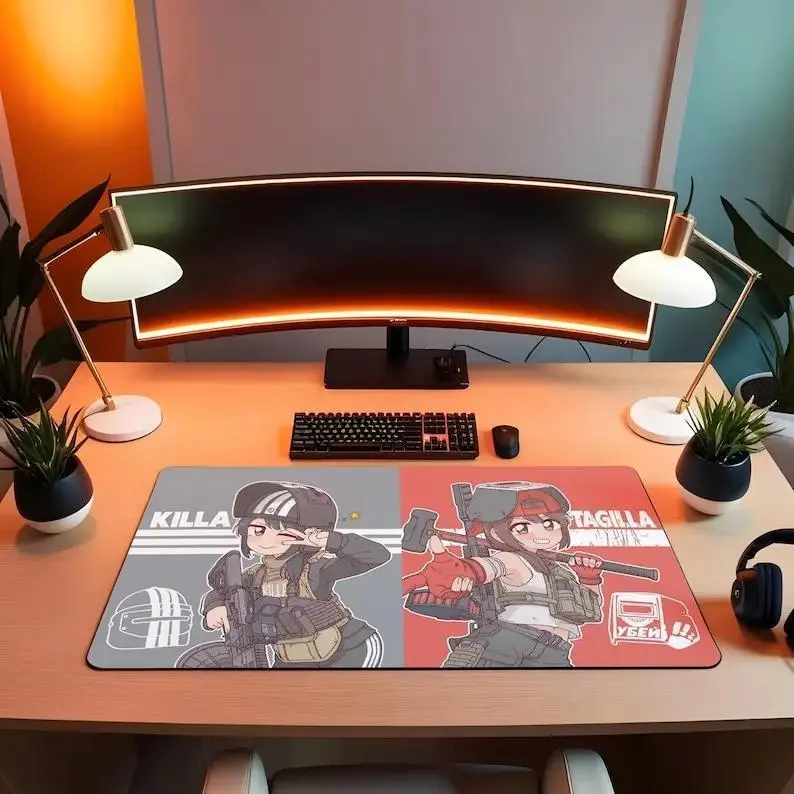 Escape From Tarkov Killa Tagilla Desk Mat, Chibi Gaming Mouse Pad, Fps Streamer Setup Decor, Large Pc Desk Mat, Desk Mat, PC Accessories., Non-Stitched Mat, PC Accessories