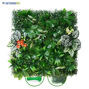 Grass Wall Panel Backdrop Wall,Fake Grass Wall,Green Artificial Grass Wall Decor, Backyard Green Home Fern 20"*20" 6PCS Decorative Plants Ornaments