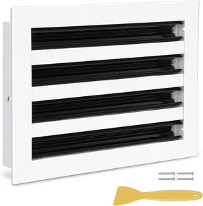 12x8 Modern AC Vent Cover, Decorative White Air Vent (Duct Opening Cutout),  Aluminium Standard Linear Slot Diffuser, Low Noise - Register Grille for Ceiling, Walls & Floors
