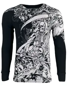 Xtreme Couture By Affliction Men's Thermal Shirt Dark Hallucination