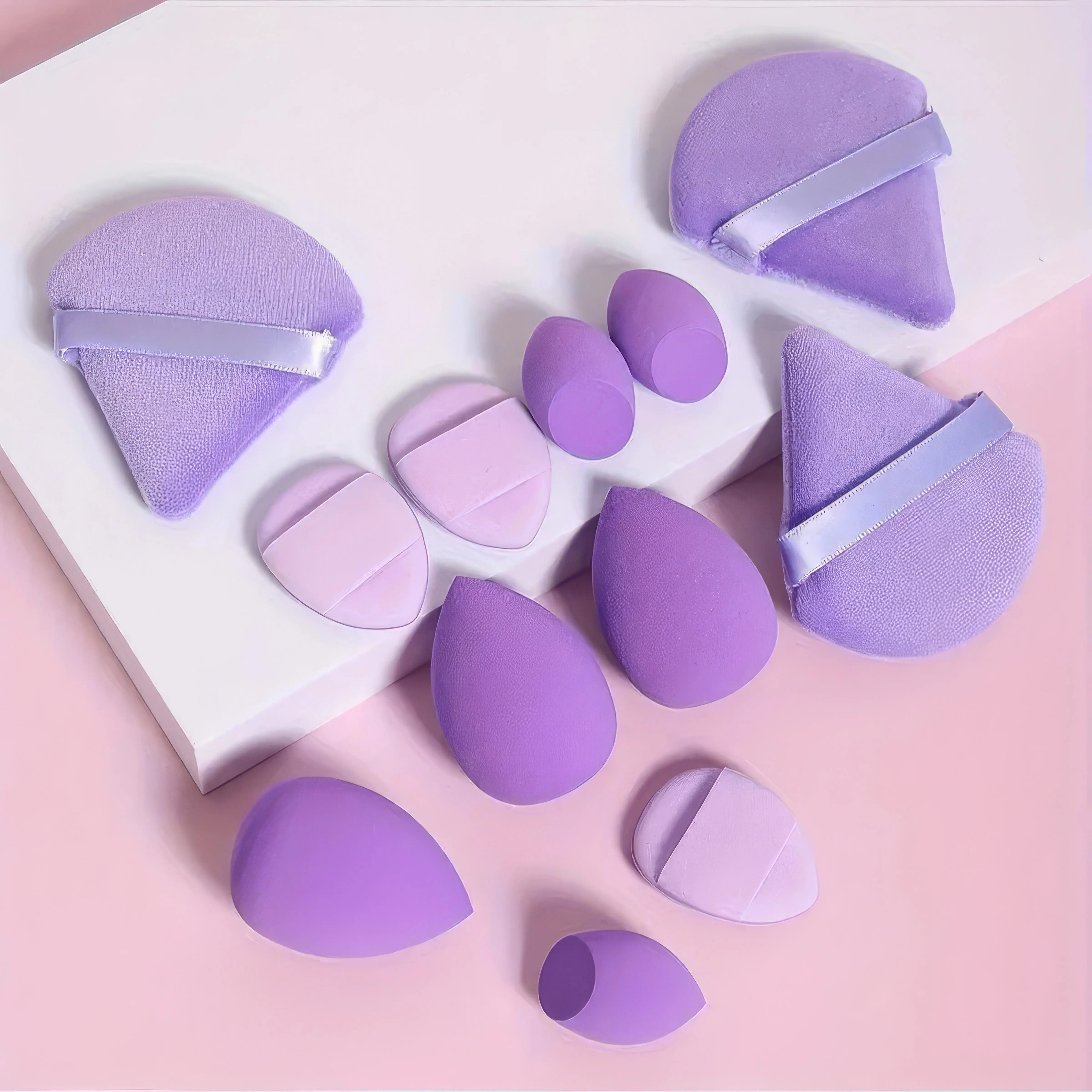Premium 12-Piece Makeup Sponge Set - Face Sponges for Makeup, Soft Cushion Puff, Latex-Free Non-Absorbent Smoothing Blenders, Wet & Dry Use, Resilient Fill Pad, Tear-Resistant Tools for Foundation Application
