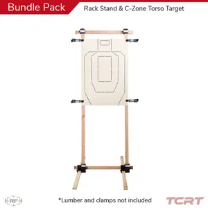 TCRT C-Zone Torso Target Pack - Rack Stand & Self-Healing C-Zone Torso Target Bundle for Precision Training with Adjustable Height and Safe Mounting