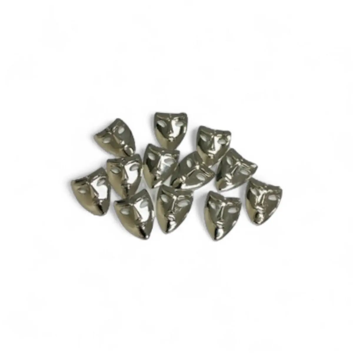 Elementa 12-Piece Small Size Fish Theme Metal Craft Religious Decorative Masks, Home Decor for Religious Home Supplies