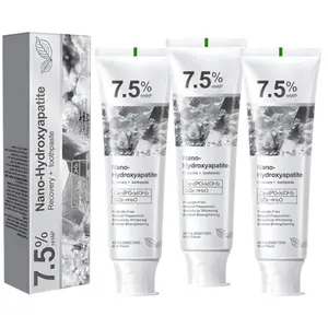 3 PCS 7.5% Hydroxyapatite Toothpaste for Advanced Enamel Protection, Hydroxyapatite Fluoride-Free Toothpaste Formula for Sensitive Teeth, Gentle Mint, Fresh Breath,Daily Use for Oral Health