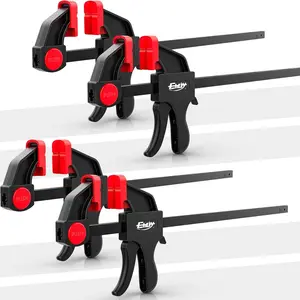 12" for Woodworking, 4-Pack Medium 170 lbs One-Handed/Clamp, Light-Duty Quick-Clamp F Wood Clamps Set for Hand Wood Working Crafts Grip Gluing