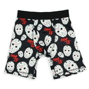 Friday The 13th Men's Jason's Mask Allover Design Adult Boxer Briefs Tight Fit Underwear