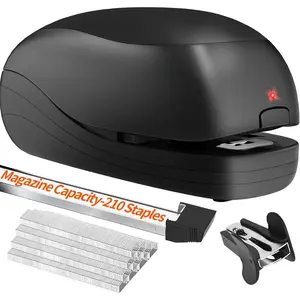 Electric Stapler for Desk, Automatic Stapler Desktop, Office Staplers Electric, AC or  Operated Staplers Heavy Duty Office Use, with Reload Reminder & Release Button, 25 Sheets Capacity, Black