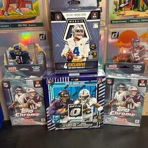 Pick Your Team Break #55. 2x Topps chrome football hangers 1x Optic mega box, 1x mosaic hanger
