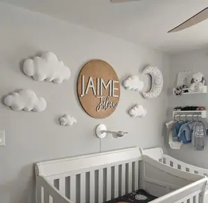 Nursery Name Sign | 3D Custom Name Sign | Baby Shower Gift | Round Wood Name Sign | Baby Name Sign | Name Reveal | Nursery Theme | Crib Sign