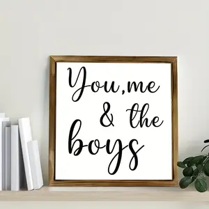 Wooden English Sign Photo Frame Hanging Decoration, 1 Count Desktop Slogan Display Board, Wall Decoration for Home Living Room Bedroom Signage