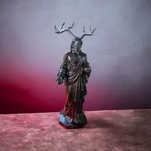 Wicked Savior Resin Statue with Unique Antler Design and Detailed Craftsmanship for Home Decor