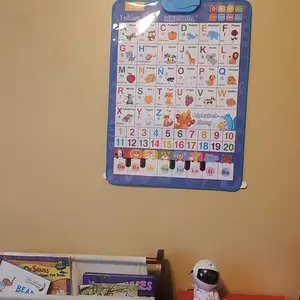 Product Review of Bilingual Talking Wall Chart for Kids – English & Spanish Learning Poster with Songs, ABCs, Numbers, Animal words & Piano – Interactive Educational Toy for Toddlers 1-6 – No Screen, Battery Powered classroom use Alphabet Preschool from T**l