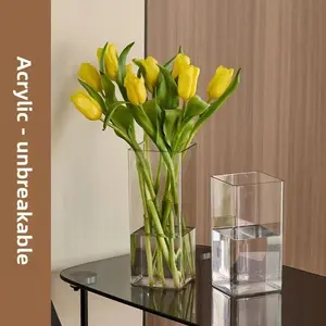 Transparent Acrylic Flower Bucket, Wake Up Fresh Flowers, Home Use Florist Dedicated Floral Arrangement Bucket, 1 Piece