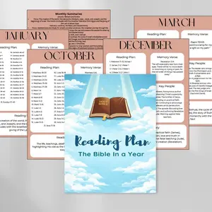 Bible Reading Notebook & Scripture Study Journal - 17-Page Guided Composition Notebook with Monthly Reading Plans, Memory Verses & Key People Summaries, Daily Devotion Organizer for Spiritual Growth, Christian Gift for Men & Women