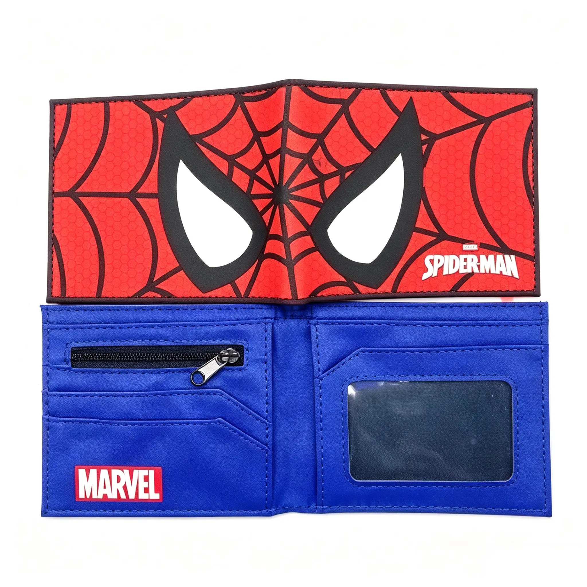 Marvel Spider-Man Men's PU Leather Bifold Wallet - Card Holder, Coin Purse, Cartoon Superhero Accessory Gift for Boys Fans, Wallets