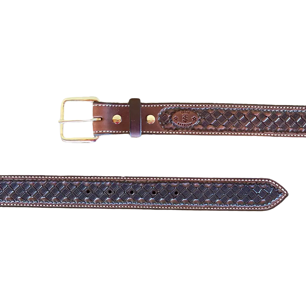 Texas Saddlery Men's Chocolate Waffle Belt