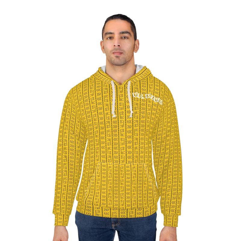 Mzuri Unisex Pullover Hoodie (AOP) Yellow