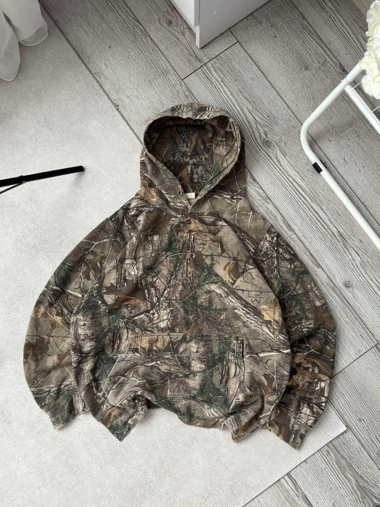Vintage Realtree Crashed Distressed Camo Y2K 3D PRINT Hoodie For Sale