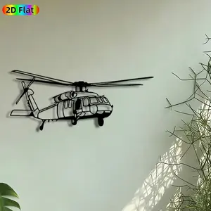 1pc Military Helicopter Metal Wall Art, Black Hawk Helicopter Statue Mural, Craftsmanship, Artistic Metalwork, Artwork, Perfect for Veterans Day, Housewarming Decor, Perfect for Man Cave Garage Office Decor, Ideal Gift for Aviation Enthusiasts, Decoration